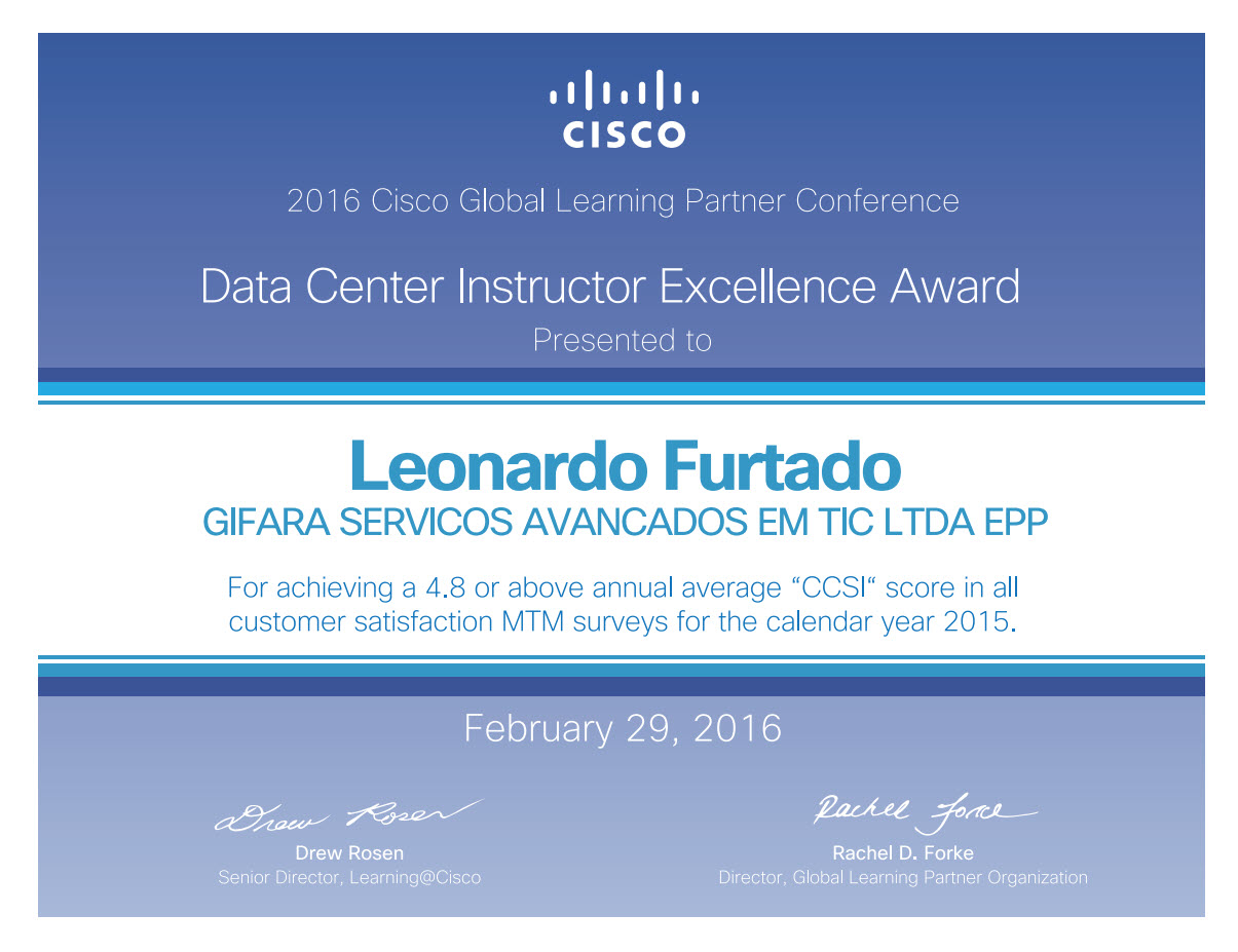Cisco Learning Partner CCSI Award